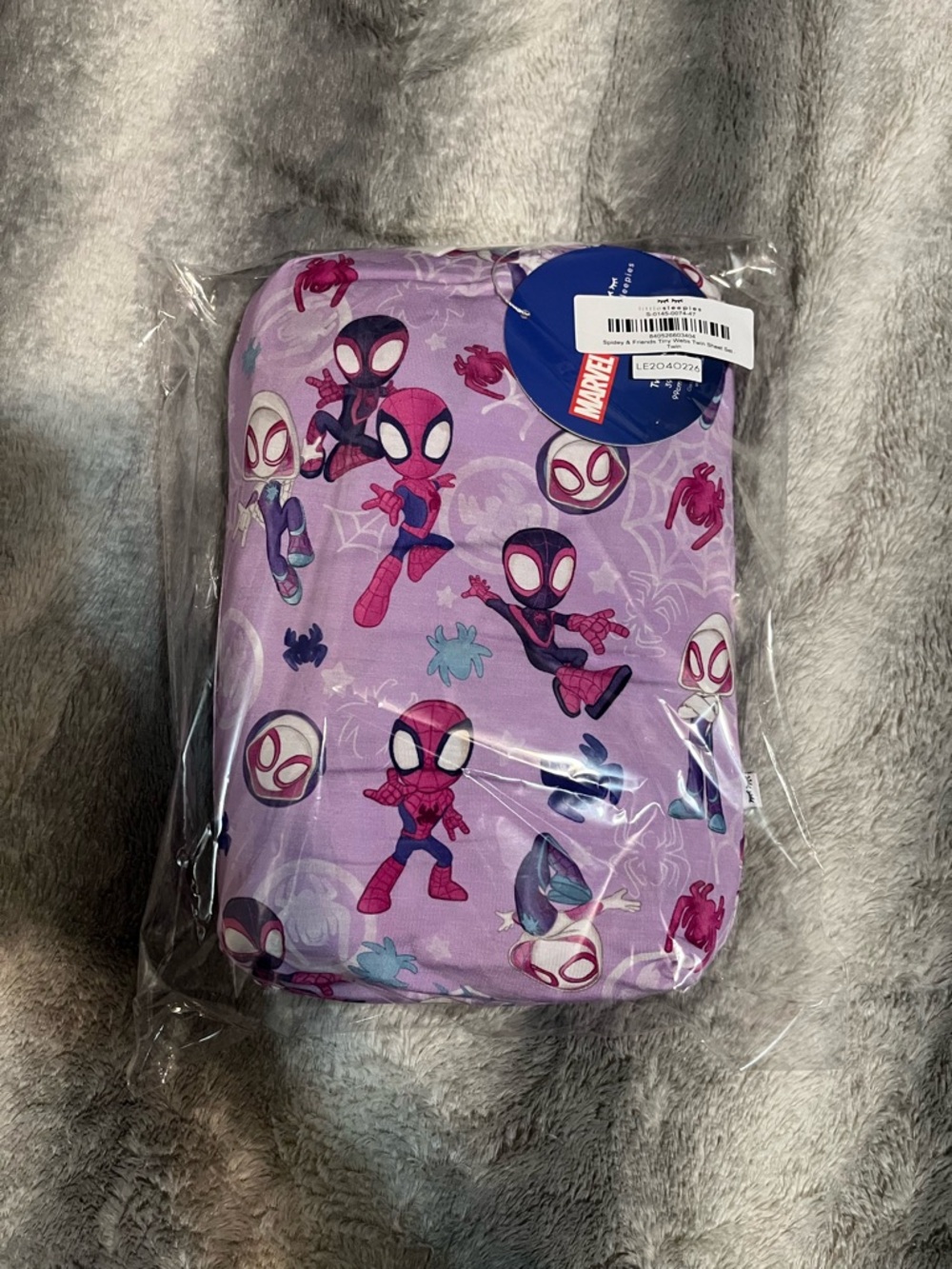 Little sleepies spidey and friends twin sheet set NIB